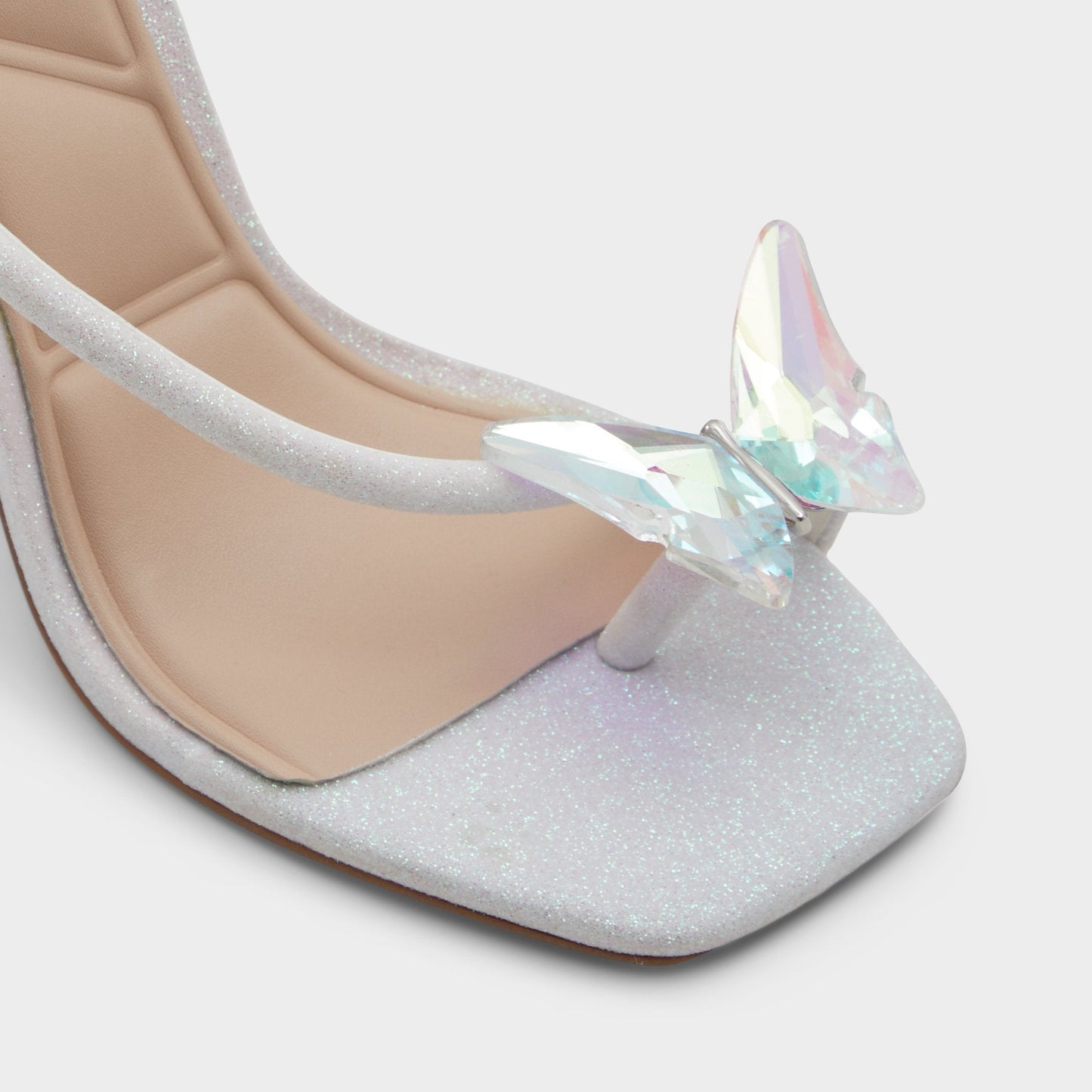 Pepela in White - Strappy heeled sandal, Block heel - White