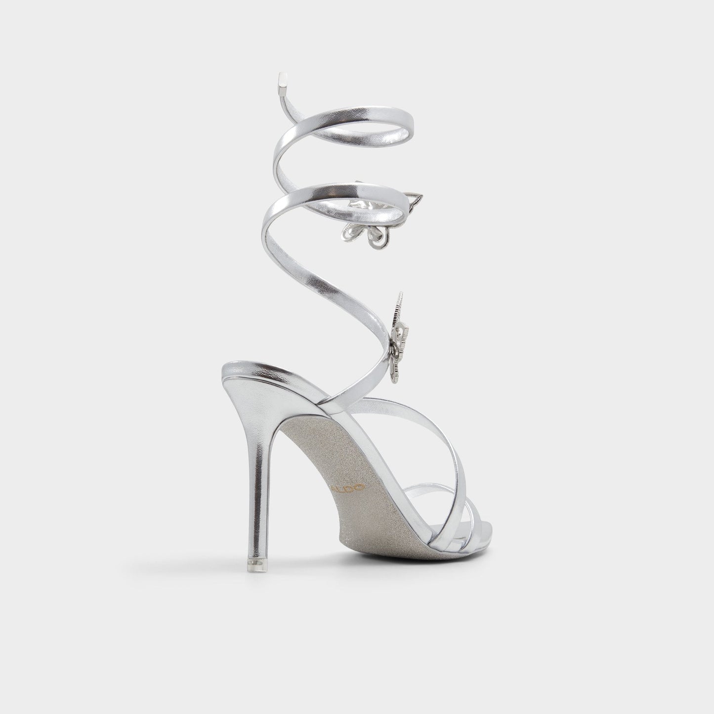 Ocia in Silver - Stiletto strappy sandal - Silver