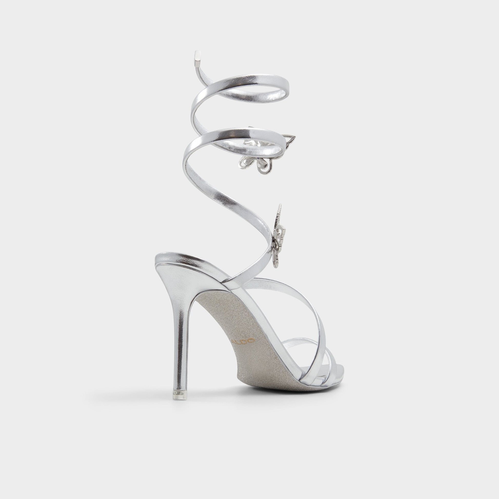 Ocia in Silver - Stiletto strappy sandal - Silver