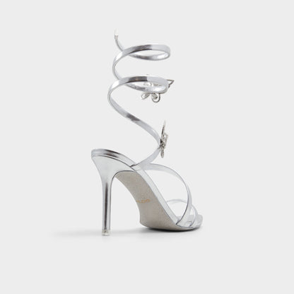 Ocia in Silver - Stiletto strappy sandal - Silver