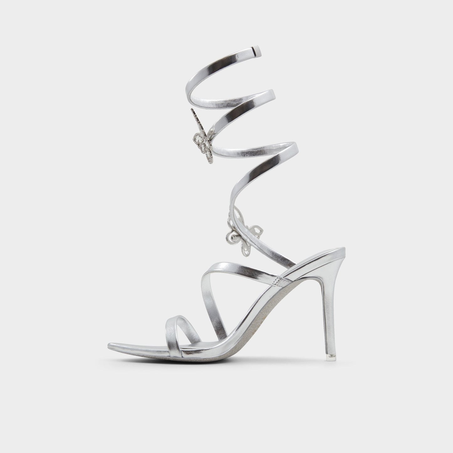 Ocia in Silver - Stiletto strappy sandal - Silver