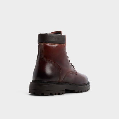 Draco in Medium Brown - Combat boot, Lug sole - Medium brown