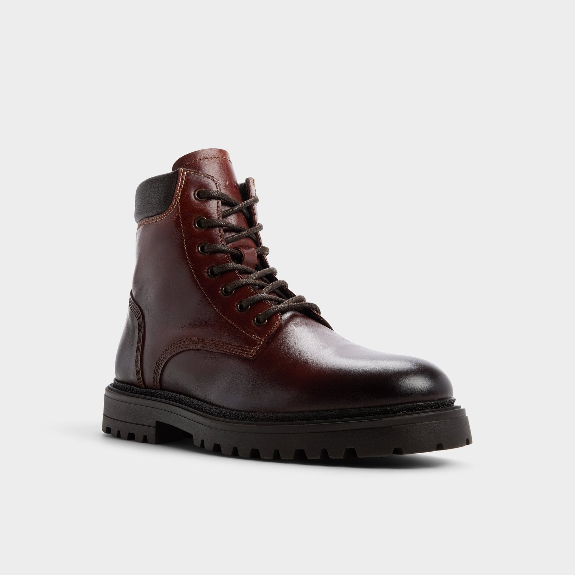 Draco in Medium Brown - Combat boot, Lug sole - Medium brown