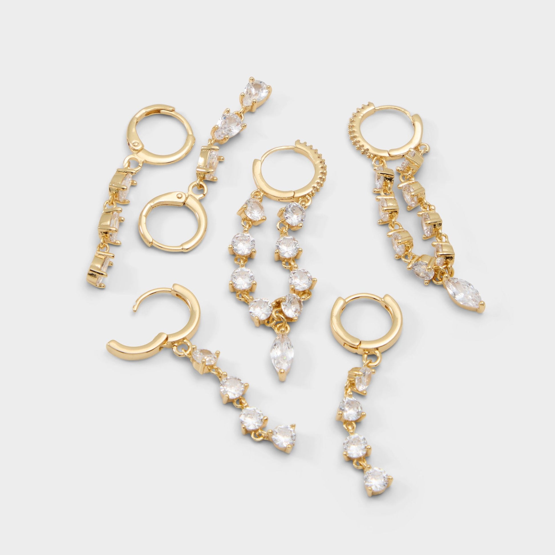 Colettee in Gold Clear Multi - Earring set - Gold/clear multi