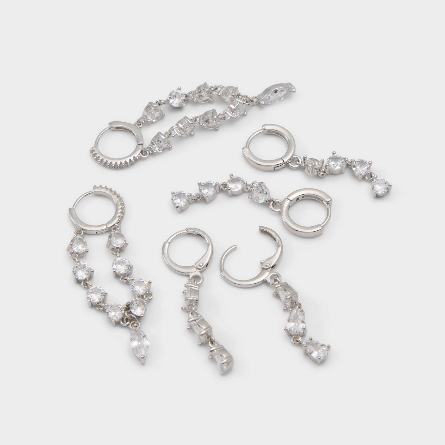 Colettee in Silver Clear Multi - Earring set - Silver/clear multi