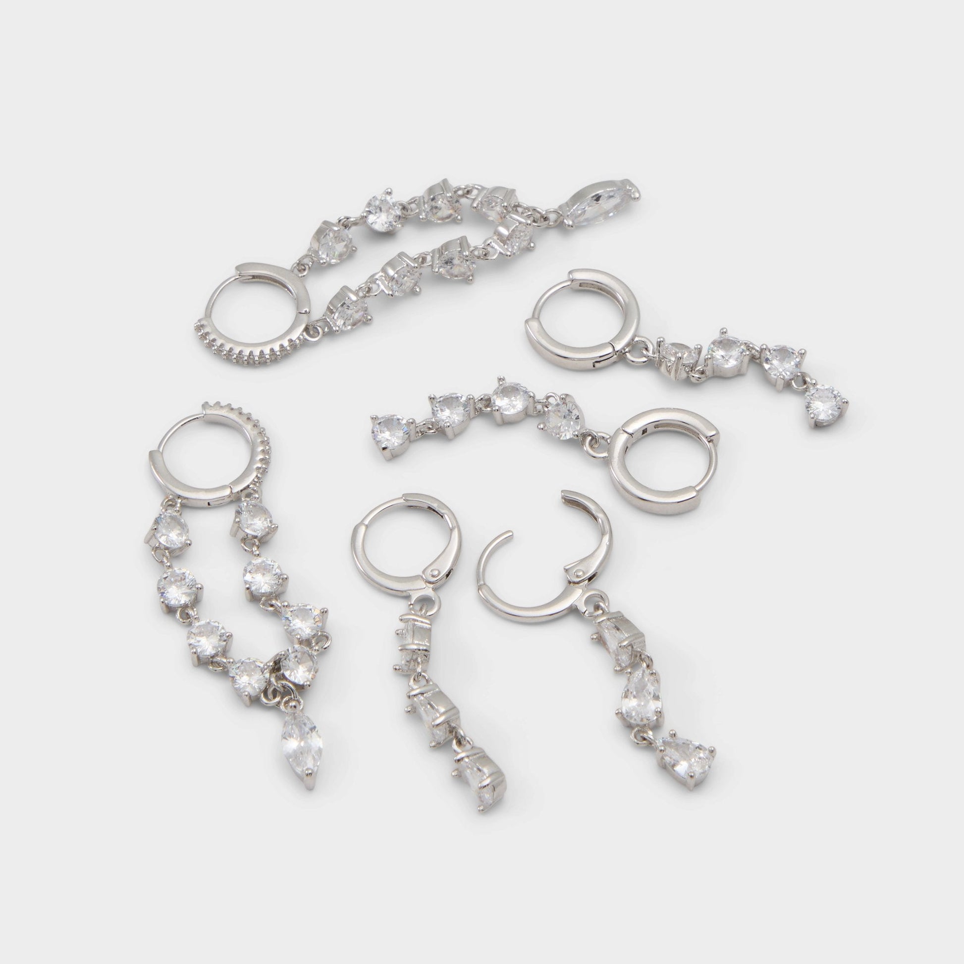 Colettee in Silver Clear Multi - Earring set - Silver/clear multi