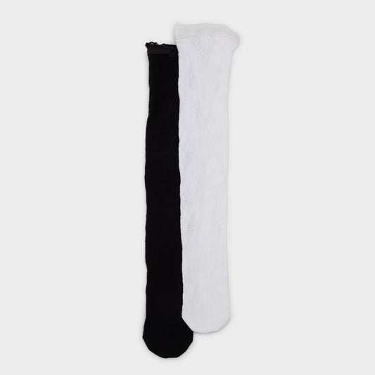 Lacydaze in Black White - Crew socks - Black/white