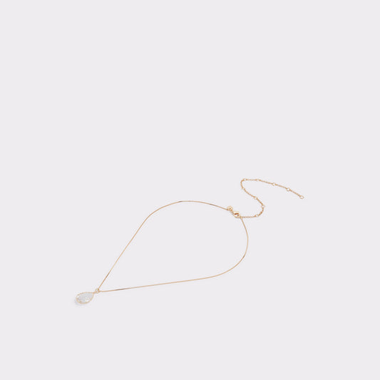 Beauceron Gold/Clear Multi Women's Necklaces - Teardrop necklace - Gold/Clear Multi
