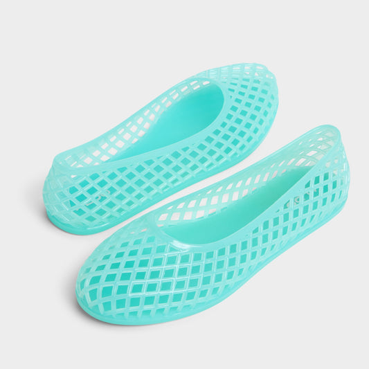 Dwaoria Turquoise Women's Jelly Sandals & Flip Flops - Jelly flats - Turquoise