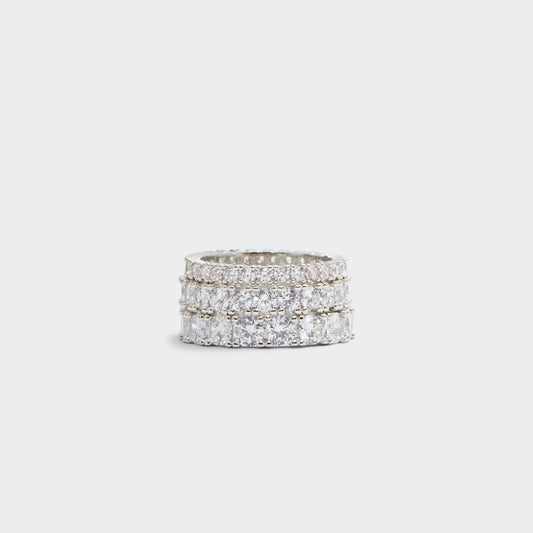 Uniawen Silver/Clear Multi Women's Rings - Stackable rings - Silver/clear multi