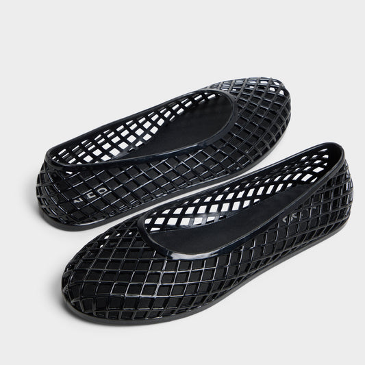 Dwaoria Black Women's Jelly Sandals & Flip Flops - Jelly flats - Black