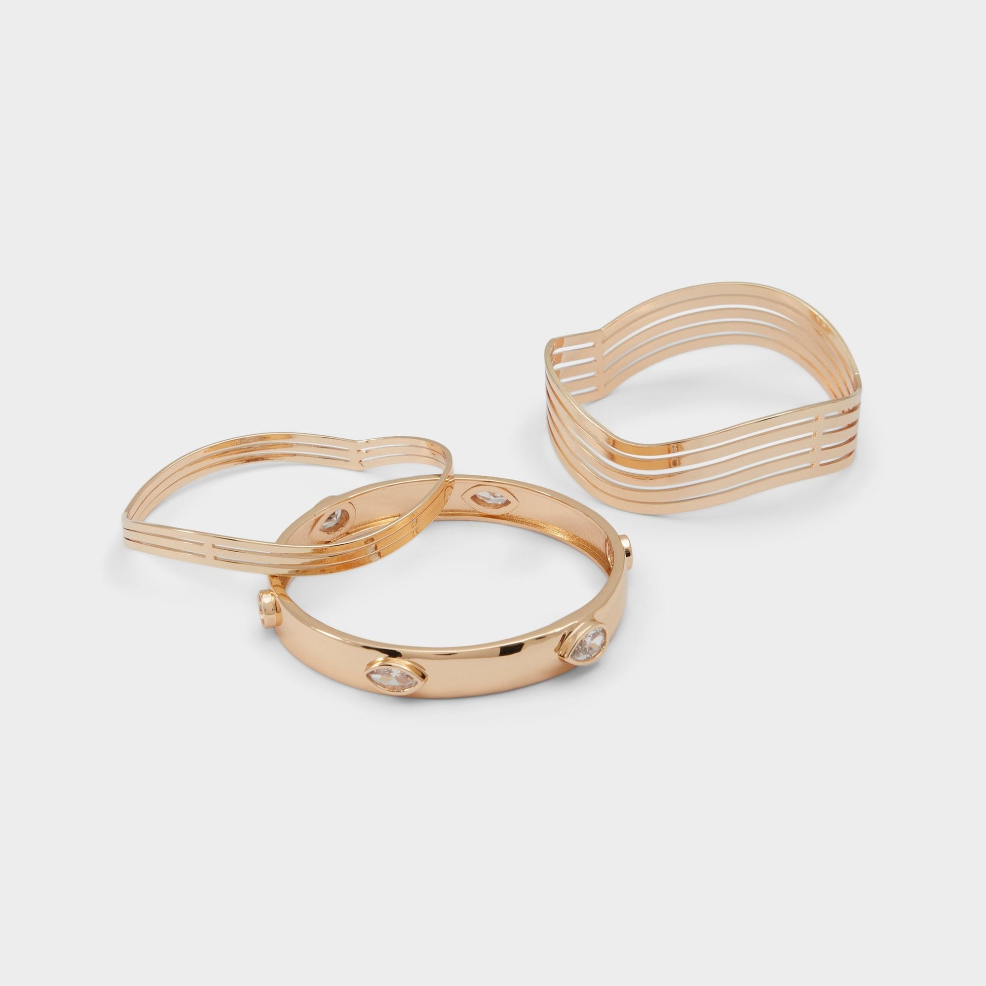 Wiralin in Gold Clear Multi - Bangle bracelet - Gold/Clear Multi