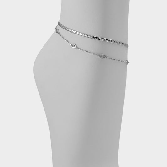 Gifted Silver Women's Stainless Steel - Anklet - Silver