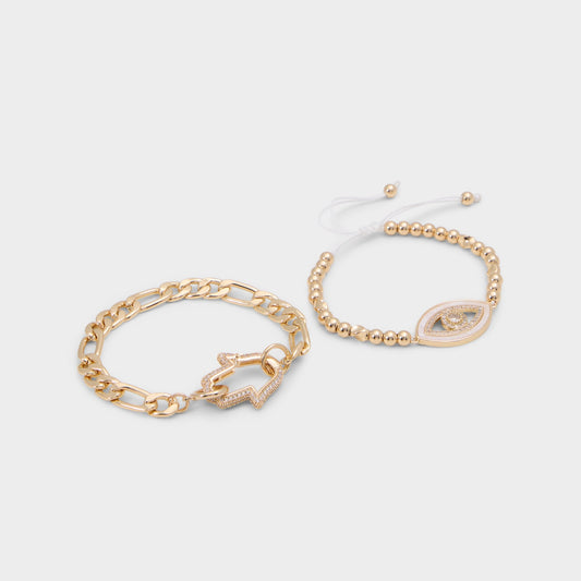 Positivity in Gold Clear Multi - Bracelet - Gold/clear multi